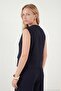 Front Slit Detailed Fitted Fit Crew Neck Buttoned Vest Women's Vest 6521194 - 5