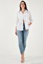 Cotton and Linen Blend Regular Fit Patterned Shirt Women's Shirt 6773195 - 4