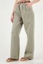 Cotton Wide Leg High Waist Wide Leg Belted Trousers Women's Pants 668Yp5429 - 4