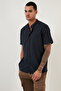 Linen Look Collar Short Sleeve 100% Cotton Shirt Men's Shirt Cf21s113899 - 4