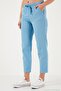 Cotton Regular Waist Regular Fit Straight Leg Trousers Women's Pants 668Yp42282S4 - 5