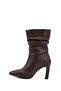 Women's Brown Pointed Toe Bellows Thin Heeled Boots - 5