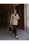 Classic Knitted Buttoned Jacket with Heart Pattern - 3