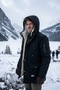 Alaska Slim Fit Cold and Water Resistant Oxford Fabric Hooded Short Parka Coat --black-- - 3