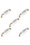 5 Pieces 128 Mm Porcelain Bud Furniture Handle - Gold Gilt Pattern