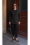Classic Knitted Buttoned Jacket with Heart Pattern - 2