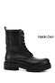 Women's Black Zippered Genuine Leather Boots