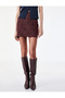 A-Line Slim Fit Shiny Mini Tweed Skirt - 4