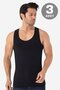 Men's Non-Marking Seamless Undershirt 100% Cotton 3-Pack
