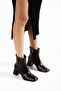 Women's Bitter Brown Blunt Toe Heeled Boots - 6