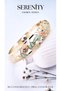 Thick Floral Colored Satin Enameled Brass Plated Zamak Bracelet - 4