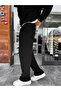Black Waffle Fabric Basic Tracksuit Mrk-2871 - 6