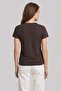 Women's Crew Neck 100% Cotton Interlock T-Shirt Bitter Brown - 2