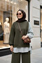 Line Shirt Detailed Green Two-Piece Set - 2