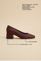 Arianna Women's Burgundy Genuine Leather Lined Thick Heeled Shoes - 6