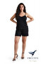 Women's Black Plus Size Ribbed 100% Cotton Shorts Pajama Set - 7