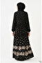 Viscose Fabric Polka Dot Layered Dress 5587-03 Black - 4