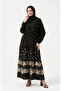 Viscose Fabric Polka Dot Layered Dress 5587-03 Black - 2