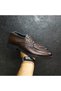 Men's Black Lace-Up Classic Shoes with Heels - 4