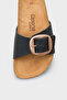 Lee Large Buckle Anatomical Cork Sole Leather Slippers - 2