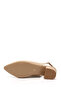 Women's Nude Pointed Toe Open Back Shoes - 5
