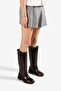 Women's Brown Leather Boots with Gold Detail on the Back - 2