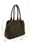 Women's Khaki Suede Long Strap Hand and Shoulder Bag - 3