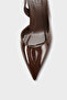 Ramonda Genuine Leather Lined Pointed Toe Mid Heel Open Back Women's Shoes - 2
