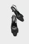 Pam Blunt Pointed Toe Bow Open Back Satin Women's Shoes - 5