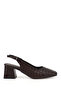 Women's Brown Medium Thick Heeled Open-Back Shoes
