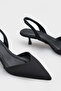 Esmerelda Pointed Toe Women's Shoes with Back Strap and Medium Heel - 6