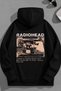 Unisex 3 Thread Cotton Black Radiohead Print Loose Fit Sweatshirt Hoodie
