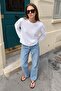 Ecru Basic Crew Neck 100% Cotton Long Sleeve T-Shirt Mg2889 - 6