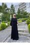 Balloon Sleeve Skirt Ruffle Detailed Crepe Sena Ferace Black - 4