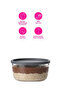 Round Glass Storage Container Single Medium Size 800 ml Round Gray Plastic Lid (Presentation Bowl) - 2