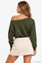 Women's Khaki Off-Shoulder Modal Blouse - 4