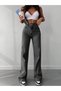 Piyale Smoked Power Lycra Super High Waist Loose Jeans Palazzo Trousers