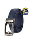 New Navy Blue Men's Automatic Buckle Rail Holeless Belt