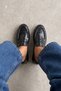Loafer 2517 - Classic Leather Look Oval Toe Black Waterway Women's Loafer - 3
