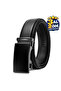 Classic Men's Belt with Automatic Black Buckle Without Holes