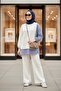 Women's Hijab Suit Line Double Suit Shirt Ecru - 4