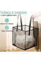 2-Piece Foldable Mesh Laundry Basket with Reinforced Handles,Black 2-Layer Storage Hamper for Clothes and Toys - 2