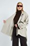 Beli Belted Double-Breasted Collar Oversize Trench Coat - 3