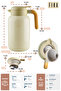 Fika Paeta Double Layer Leakproof Lid Steel Large Size Jug Thermos 2 Liters - Beige - 3