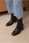 Zippered, Blunt-Toe, Stretch Fabric Women's Boots (7cm Heel Height)