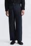 Navy Blue Lyocell Blend Belted Trousers