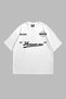 Brooklyn Printed Oversize Unisex White T-Shirt - 2