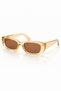 Chunky Frame Vintage Honey Color Unisex Sunglasses - 4
