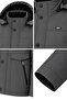 Men's Gray 100% Water and Windproof Sheepskin Detachable Hooded Coat & Jacket - 4