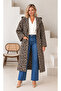 Women's Plus Size Long Hooded Turn-Down Collar Distressed Cashmere Coat 25056 - 2